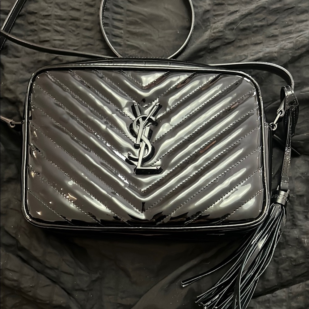 YSL Black Patent Leather Bag